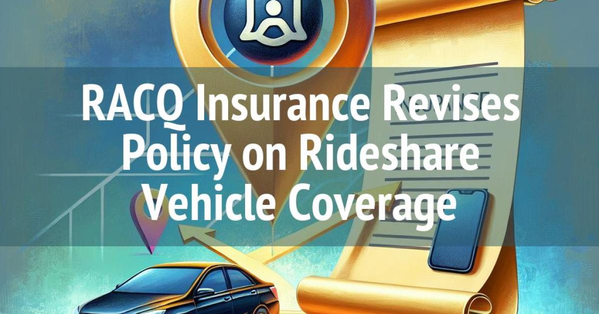RACQ Insurance Revises Policy on Rideshare Vehicle Coverage